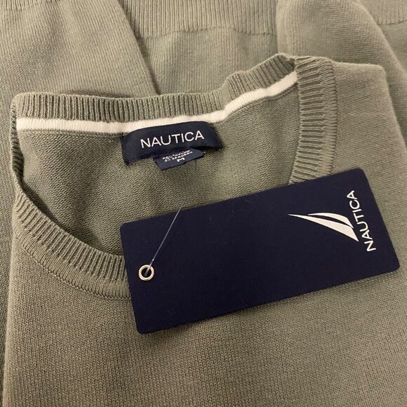 Nautica Mens Green Short Sleeve Crewneck Sweater Size Md NWT - Picture 7 of 7